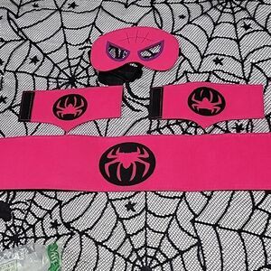 Spider Girl Mask, Wrist Cuffs, & Belt